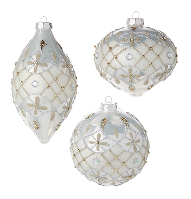 Set of 3 Beaded Ornaments