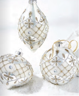 Set of 3 Beaded Ornaments