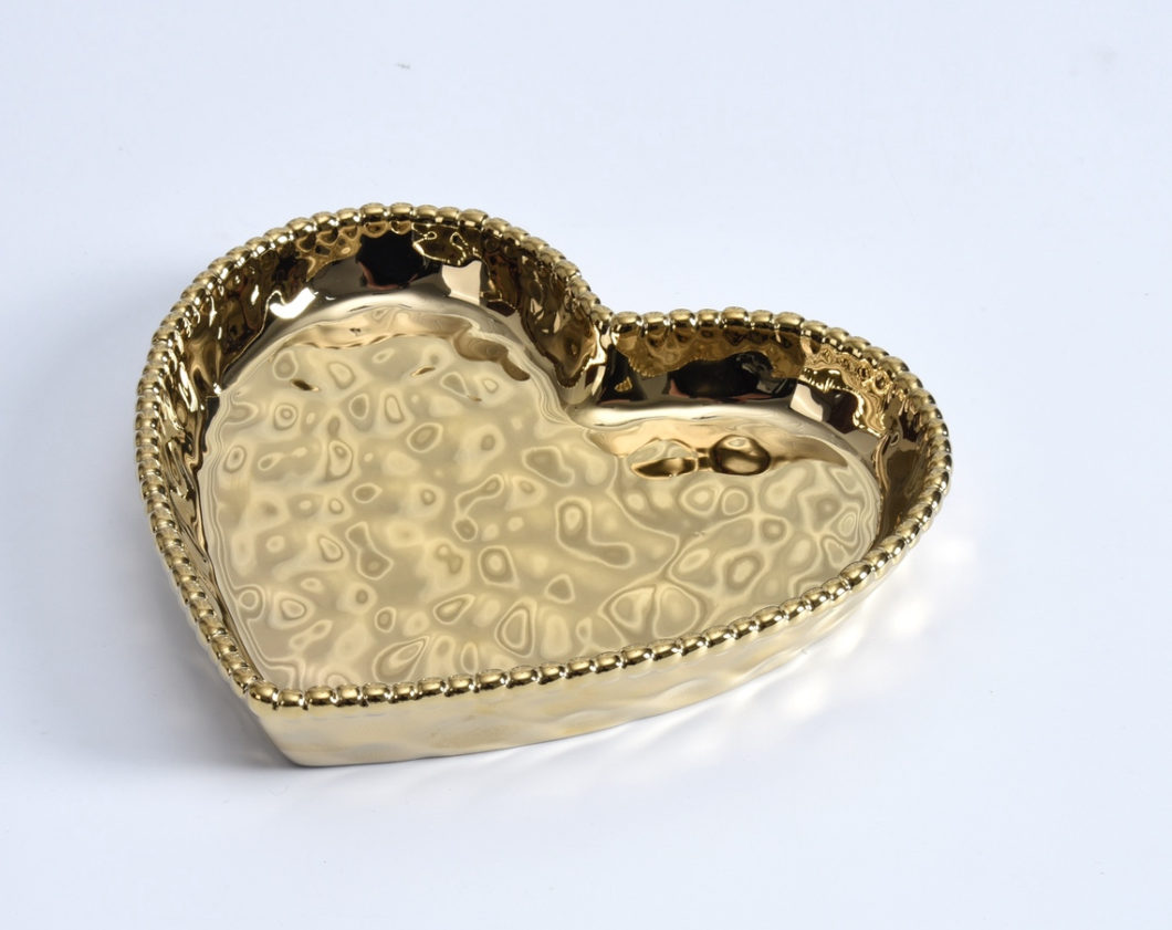 Gold Medium Heart Dish