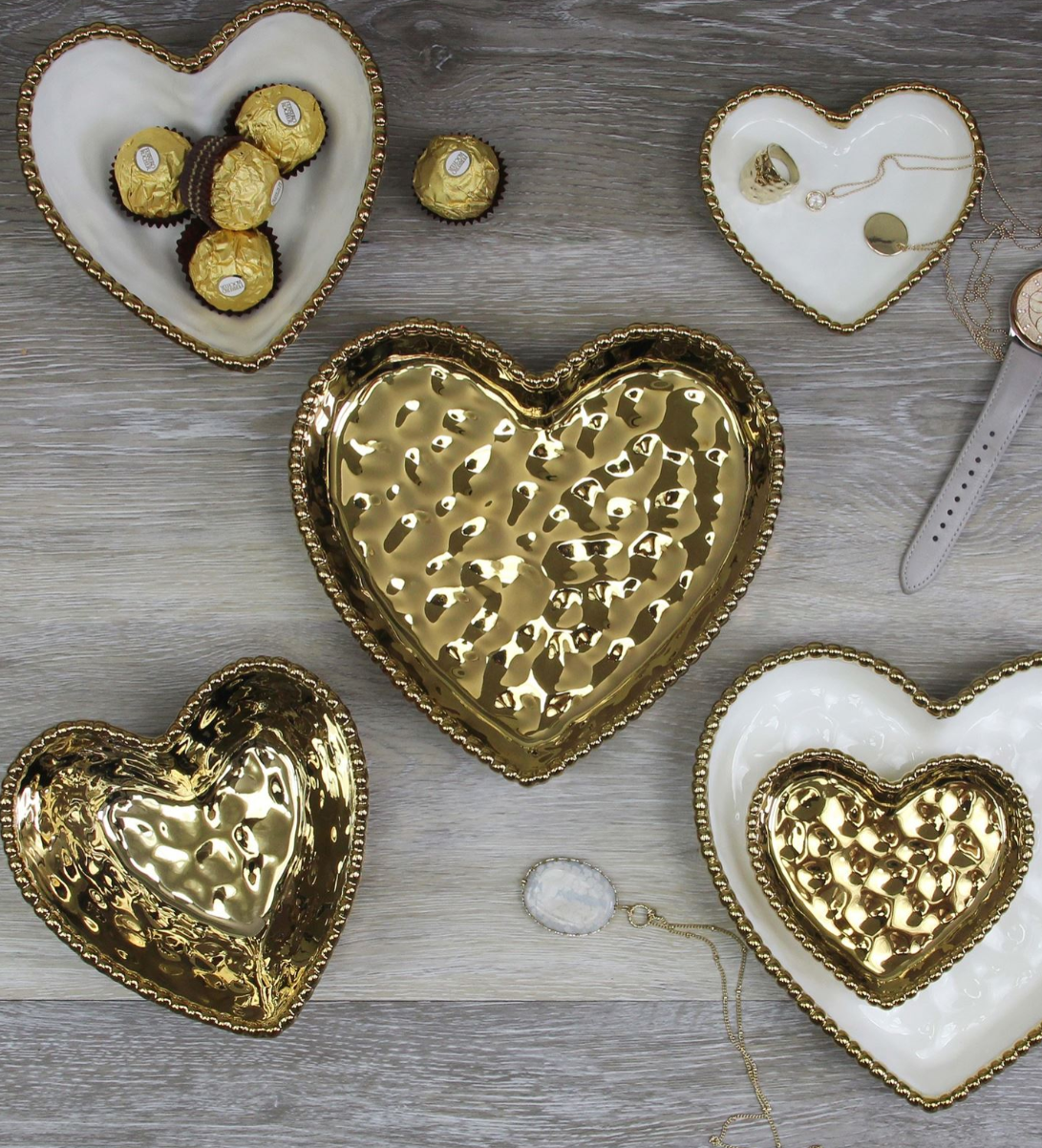 Gold Medium Heart Dish