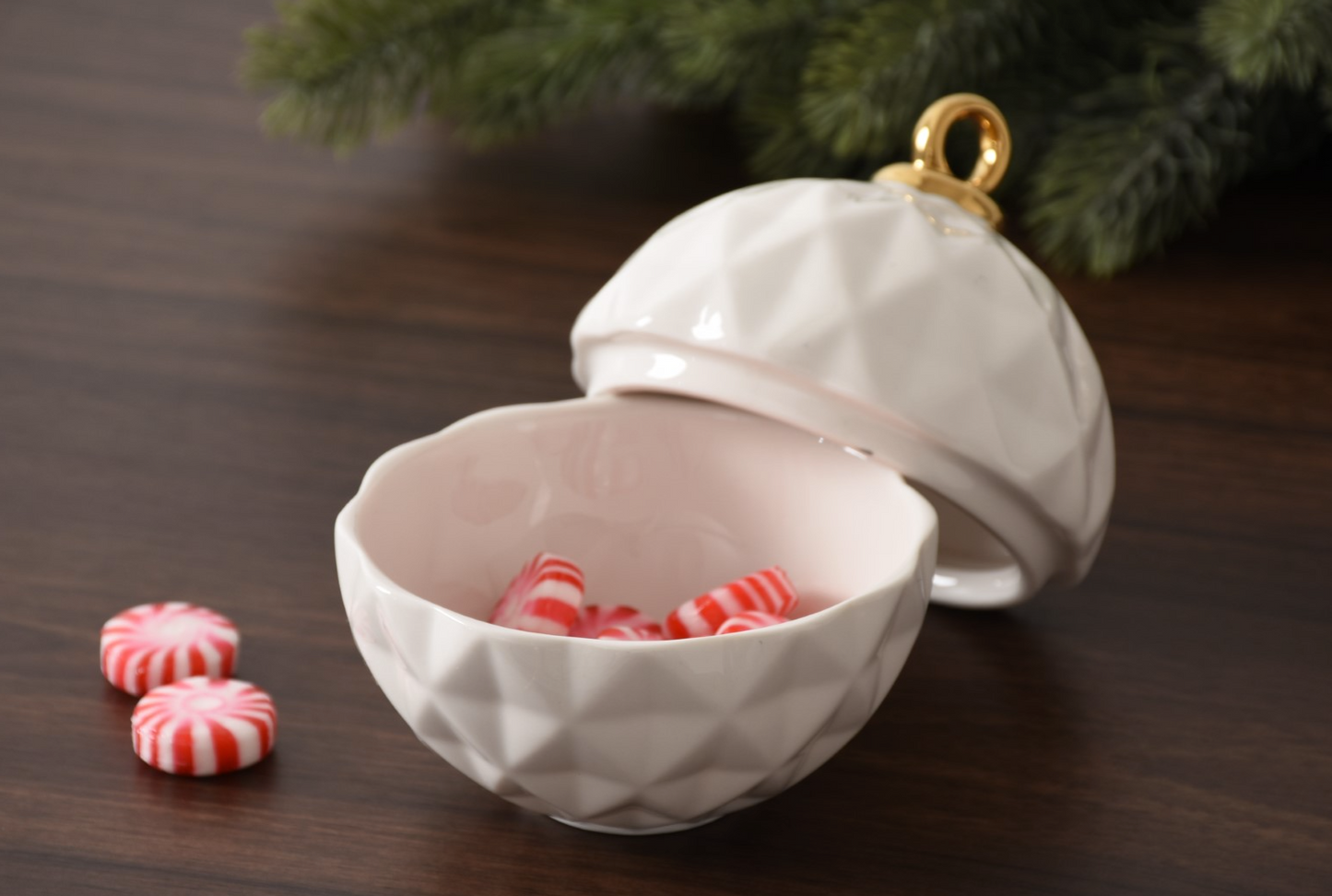 Gold and White Ornament Bowl ( 2 Sizes)