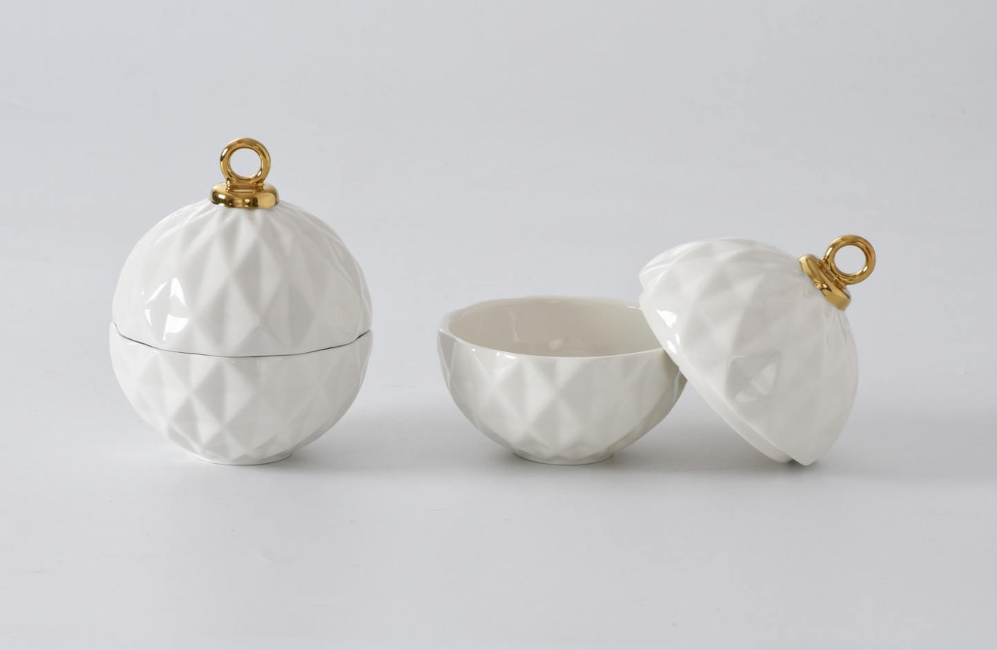 Gold and White Ornament Bowl ( 2 Sizes)