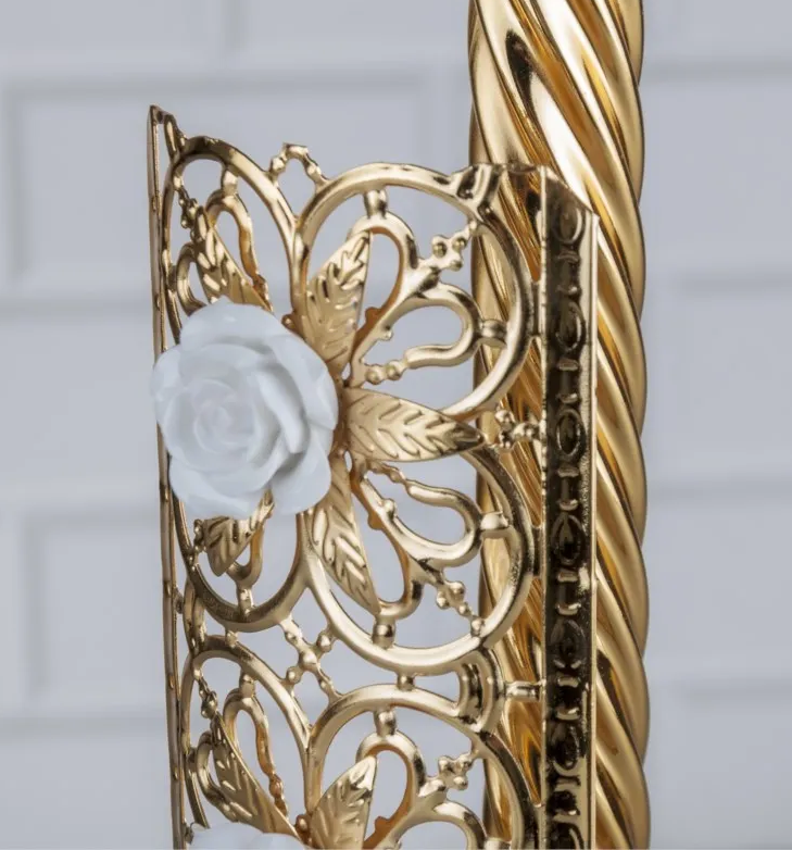 Gold Detailed and Crystal Top Paper Towel Holder