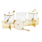 Three Glass Canister Set White Lids Gold Block Base