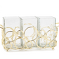 Gold & Glass Utensil Holder with Gold Circular Details