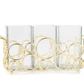 Gold & Glass Utensil Holder with Gold Circular Details