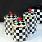 Checkered 3-Piece Enamel Canister Set