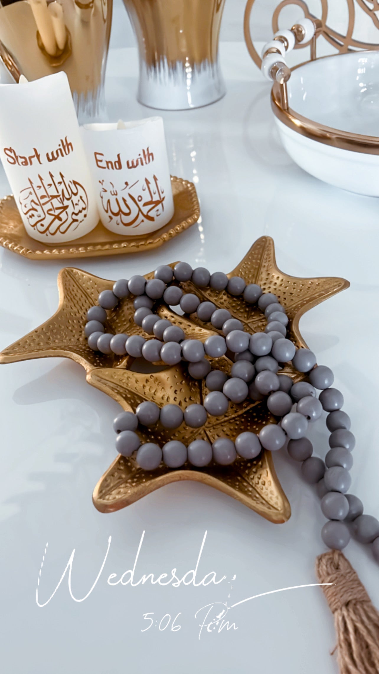 Gold Glided Ramadan/EID 3-Section Glided Tray