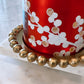 Gold Beaded Round Decorative Plate