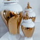 White and Gold Ginger Jar (3 Sizes)