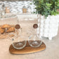 Oil & Vinegar Cruet Set w/ Acacia Tray