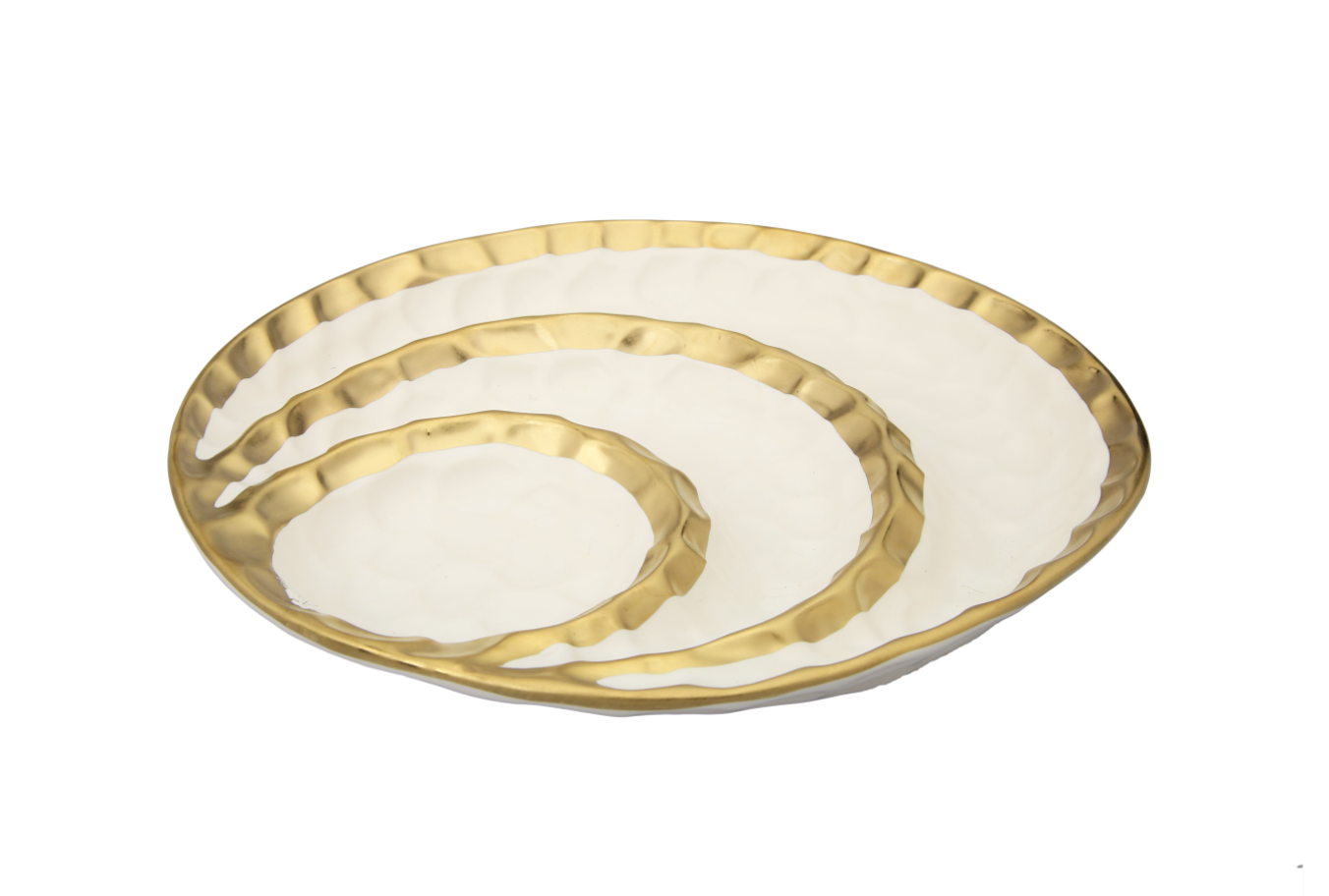 White and Gold Rim Divider Dish