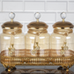 GOLD Color Canisters Set With Metal Stand