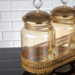 GOLD Color Canisters Set With Metal Stand