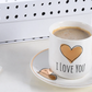 Heart Porcelain Cup and Saucer Set