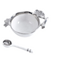 Silver Hammered Snack Bowl with Leaf Handle