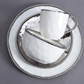 Silver and White Beaded Cereal / Soup Bowl