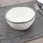 Silver and White Beaded Cereal / Soup Bowl