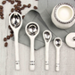 SILVER AND WHITE PORCELAIN SNACK AND SPICE SPOONS (SOLD AS SET OF 4)