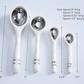 SILVER AND WHITE PORCELAIN SNACK AND SPICE SPOONS (SOLD AS SET OF 4)