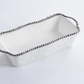 Silver  and White Beaded Loaf Baking Dish