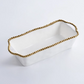 Gold and White Beaded Loaf Baking Dish