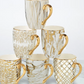 Set of 6: 16 OZ Gold Metallic Pattern Print Mugs