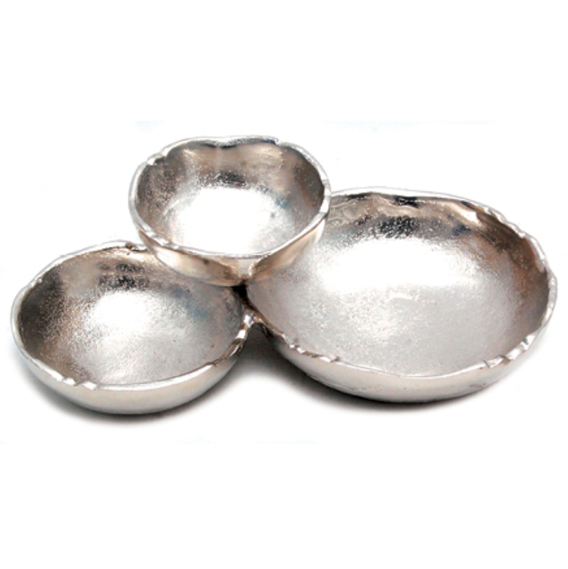 Silver 3 Sec Hammered Snack Bowl