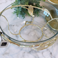 Gold Hammered Glass Salad Bowl with Leaf Details