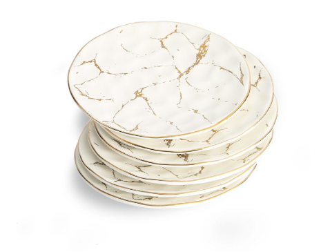 METALLIC MARBLED SALAD PLATE