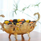 Large Gold Snack Bowl With Footed Pedestal