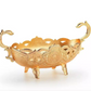 Large Gold Snack Bowl With Footed Pedestal