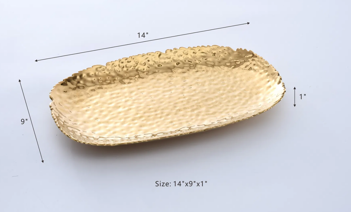 Gold Medium Hammered Serving Platter