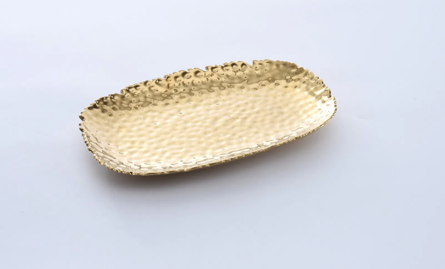 Extra-Large Gold Hammered Serving Platter