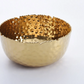 Large Gold Hammered Round Bowl