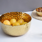 Large Gold Hammered Round Bowl