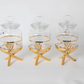 Gold Floral Canister Set With Metal Stand (3 PIECES)