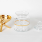 Gold Floral Canister Set With Metal Stand (3 PIECES)