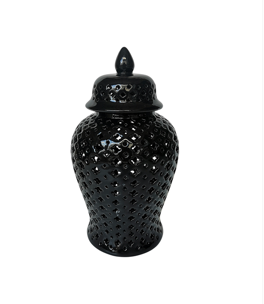 Large Black Clove Pierced Ginger Jar