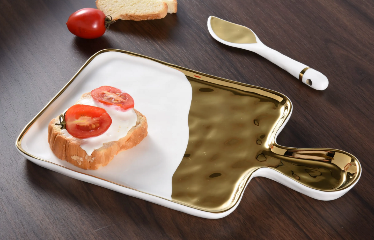 Gold Dipped Paddle Serving Tray Set