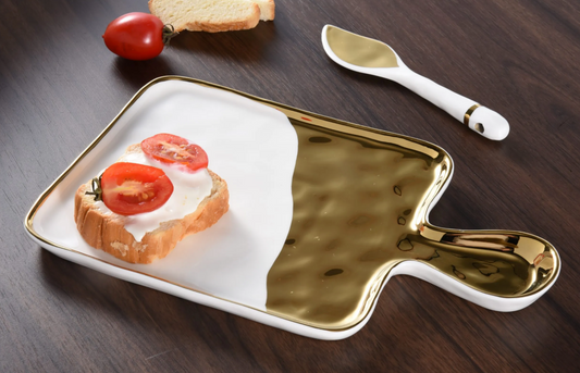 Gold Dipped Paddle Serving Tray Set