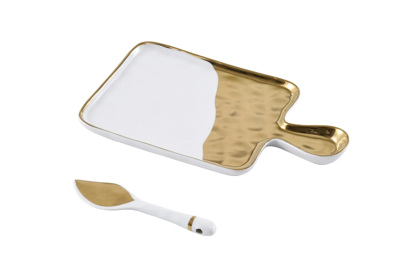 Gold Dipped Paddle Serving Tray Set