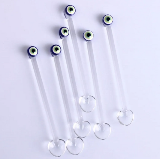 Evil Eye Glass Tea Spoon Set (6 PCS)