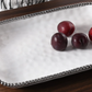 Silver and White Beaded Tray w/ Handle (Extra Large)