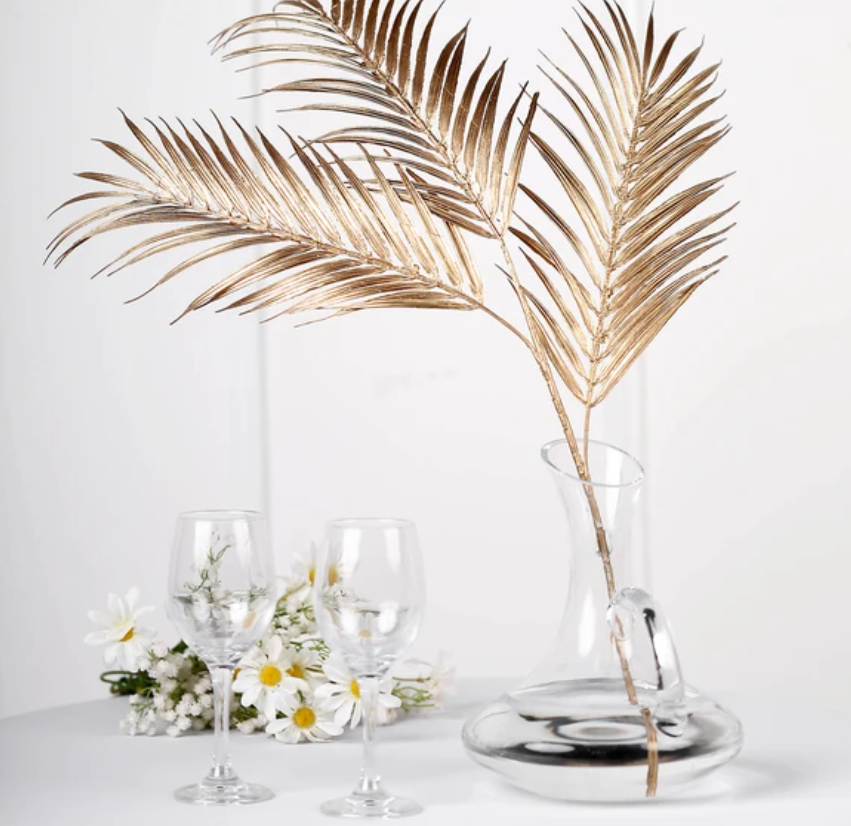 Gold Metallic Palm Branch Stem