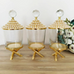 Pearl Gold Canister with Acrylic Ball Lid and Stand ( Set of 3)