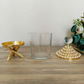 Pearl Gold Canister with Acrylic Ball Lid and Stand ( Set of 3)