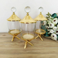 Gold Canister with Acrylic Ball Lid and Stand ( 2 Sizes)