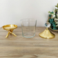 Gold Canister with Acrylic Ball Lid and Stand ( Set of 3)