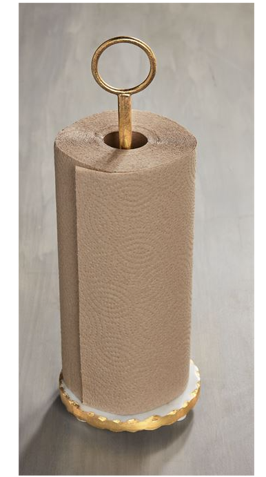 Marble and Gold Edge Paper Towel Holder